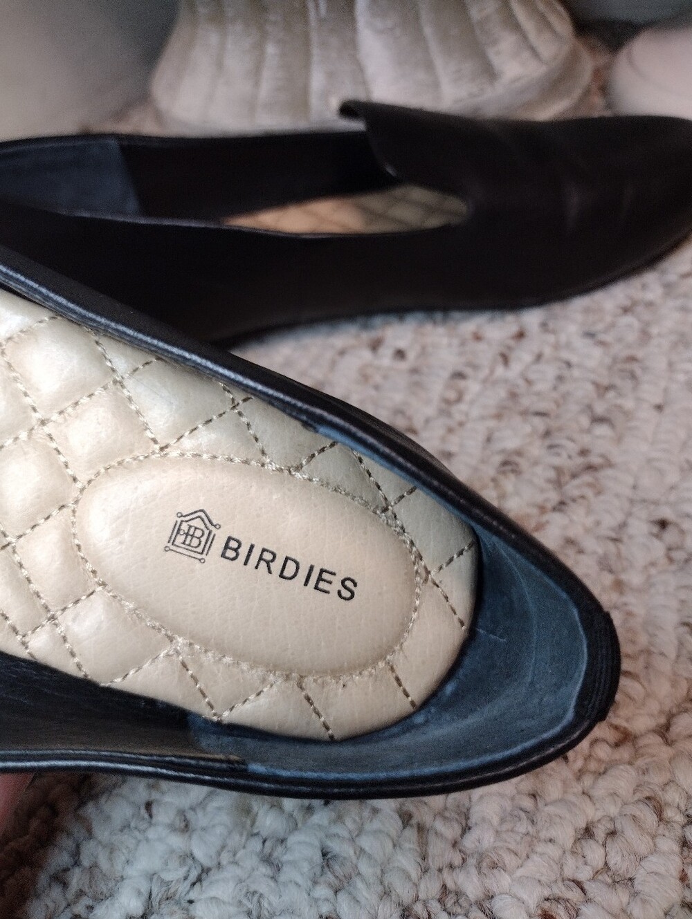 Birdies Starling Black Leather Flats - Picture 3 of 8